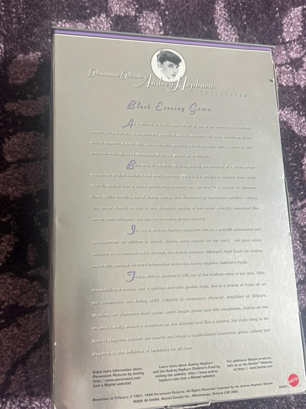 1998 Audrey Hepburn Breakfast at Tiffany’s Classic Edition Doll